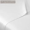Sábana lisa blanca 50% poliéster, 50% algodón.