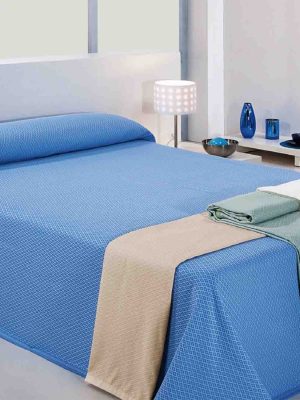 Manta Jacquard algodón/Poliéster color azul