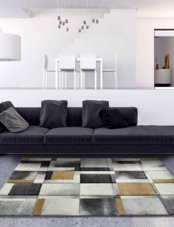 Alfombra motivos geométricos Matrix salón recibidor