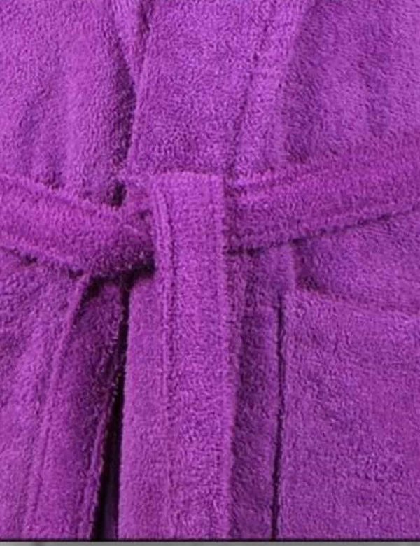 Albornoz 100 % algodón 420 g/m2 Cuello Smoking morado